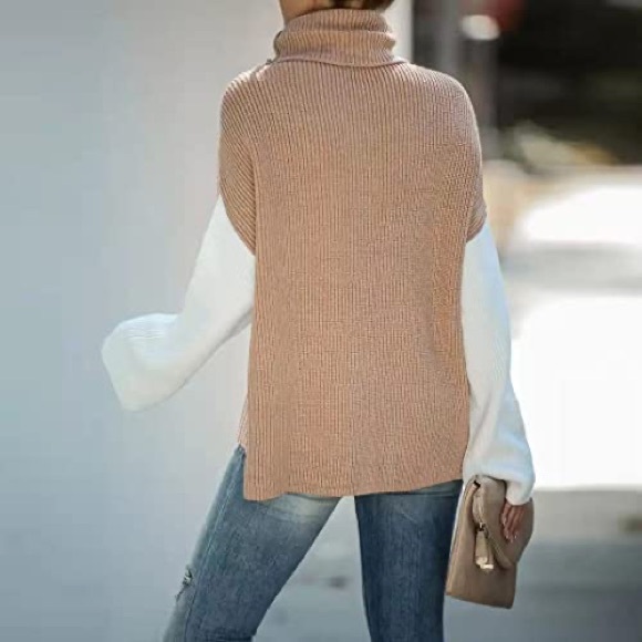 NWOT Miracle Color Block Knit Cowl Neck Sweater - Picture 2 of 7